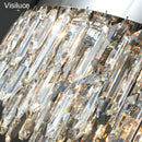Axyaa Crystal Round LED Ceiling Light Fixture for Bedroom Living Room