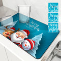 Axyaa Christmas Kitchen Drying Mat Large Absorbent Anti-slip Draining Pad