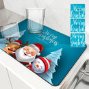 Axyaa Christmas Kitchen Drying Mat Large Absorbent Anti-slip Draining Pad