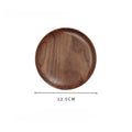 Round Black Walnut Tray by Axyaa - Wooden Plate for Home, Afternoon Tea, Snacks