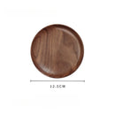 Round Black Walnut Tray by Axyaa - Wooden Plate for Home, Afternoon Tea, Snacks