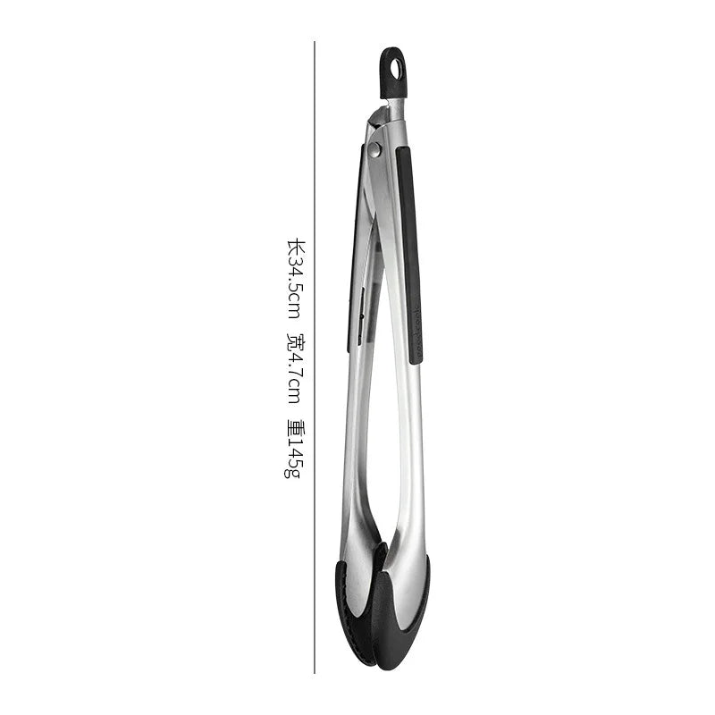 Axyaa Silicone Kitchen Tongs Non-Slip Food Clips - BBQ Grill Clamps & Cooking Utensils
