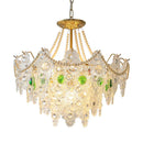 Luxury Vintage Glass Chandelier by Axyaa: Elegant Pearl Room Lamps for Warm Master Bedroom Lighting