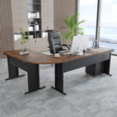 Axyaa Industrial L-Shaped Executive Desk with File Cabinet, Corner Computer Table