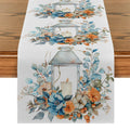 Axyaa Watercolor Flower Foliage Table Runner for Kitchen and Holiday Party