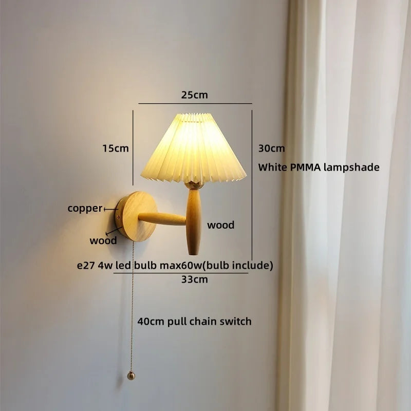 Axyaa White Umbrella Gold Copper LED Wall Lights - Luxury Bedroom Decor