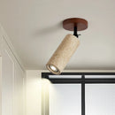 Axyaa Yellow Travertine Stone LED Ceiling Light - Modern Wabi-sabi Decor