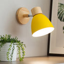 Axyaa Nordic Wood LED Iron Wall Lamp Modern Bedroom Sconce Fixture