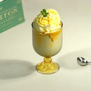 Axyaa Short Stemmed Glassware Grey Yellow Ice Cream Cup Fine Decor