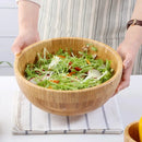 Axyaa Bamboo Salad Ramen Bowl Handcrafted Wooden Tableware Bowl
