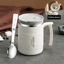 Axyaa Stainless Steel Coffee Mug with Spoon, Lid, and Handle - 500ml