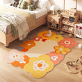 Axyaa Plush Dopamine Floral Carpet - Cozy Fluffy Rug for Home Living Room