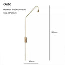 Axyaa Minimalist Gold Metal LED Floor Lamp for Living Room, Study, or Bar