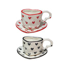 Axya™ Heart Design Ceramic Coffee Mug Set - Valentine's Day