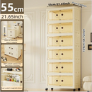 Axyaa 55cm Large Double-Door Storage Cabinet with Swivel Casters, 3-6 Tier for Home Organization