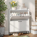 Axyaa 3-Door Shoe Storage Cabinet: Entryway Organizer, Freestanding Slim Design