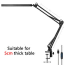 Axyaa LED Desk Lamp with Clamp - 3 Color Modes, Dimmable, Long Arm