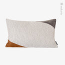 Axyaa Luxe Orange Gray Stitch Pillow for Stylish Living Room Decor