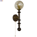 Axyaa Tawny Glass LED Wall Sconce Vintage Ash Wood Wandlamp