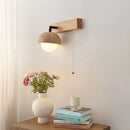 Axyaa LED Wall Lamps Indoor Bedroom Loft Pull Chain Yellow Travertine Vintage Wabi Sabi Mirror Light