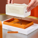 Axyaa Waterproof Leather Tissue Box Cover Napkin Holder for Home, Car, Office