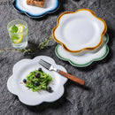 Axyaa Flower Shape Ceramic Plate for Desserts, Cakes, Pasta, Sushi - Molecular Cuisine Tableware