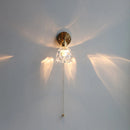 Axyaa Copper Base LED Wall Sconce, Pull Chain Switch, Clear Glass, Nordic Modern Rotation