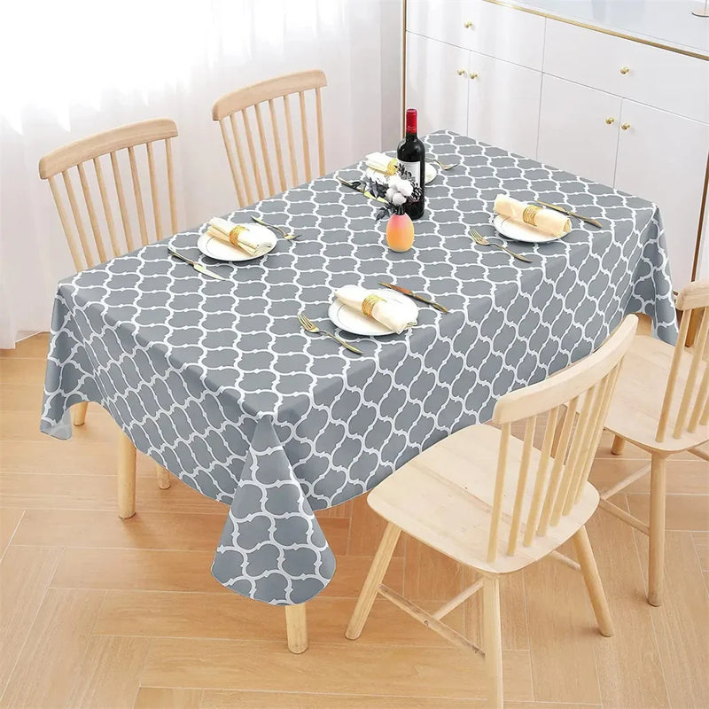 Axyaa Waterproof PVC Tablecloth Rectangle Table Cover for Wedding Dining, Moroccan Design