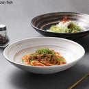 Axyaa Spiral Ceramic Bowl Set for Restaurant, Soup, Salad, Pasta, Dessert, Sushi