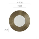 Axyaa Brushed Texture Ceramic Steak Pasta Sushi Dessert Plates for Molecular Cuisine