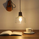 Axyaa Modern LED Pendant Lamps - Walnut Glass Hanging Light Fixtures for Home Decor
