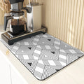 Axyaa Polygon Pattern Cup Mat Set - Absorbent Diatomaceous Earth Coasters