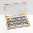 Axya Brass Square Jewelry Storage Box Organizer