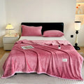 Axyaa Cozy Flannel Blanket: Soft, Warm, and Stylish Solid Color Milk Blanket