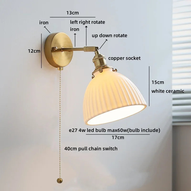 Axyaa White Glass LED Wall Lamps - Modern Nordic Interior, Up Down Rotate Lighting