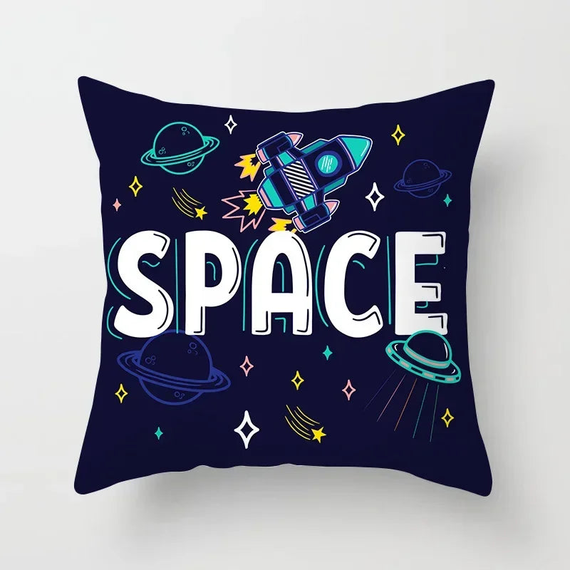 Axyaa Astronaut Theme Polyester Pillowcase Sofa Chair Cover 45x45cm