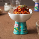 Axyaa Flower Shaped High Footed Ceramic Bowl - Creative Tableware