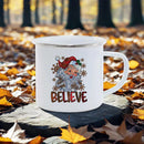Axyaa Festive Red Car Enamel Mug Christmas Drinkware for Cozy Holidays