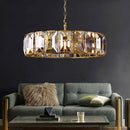 Axyaa Crystal Round LED Chandelier for Dining Room Bedroom Living Room