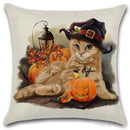 Axyaa Happy Halloween Dog Cat Linen Pillow Covers Cushion Cover Home Decor Pillowcase
