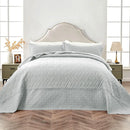 Axyaa Oversized King Microfiber Bedspread Set with Geometric Design