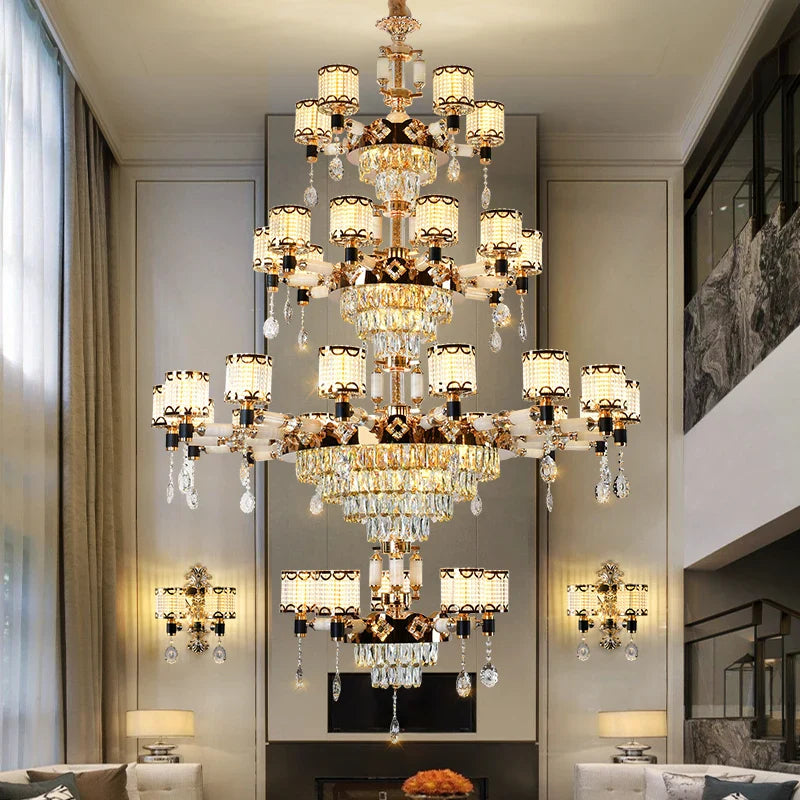 Luxury Crystal Chandelier by Axyaa - Elegant Home Decor Lighting for Living, Dining & Bedroom