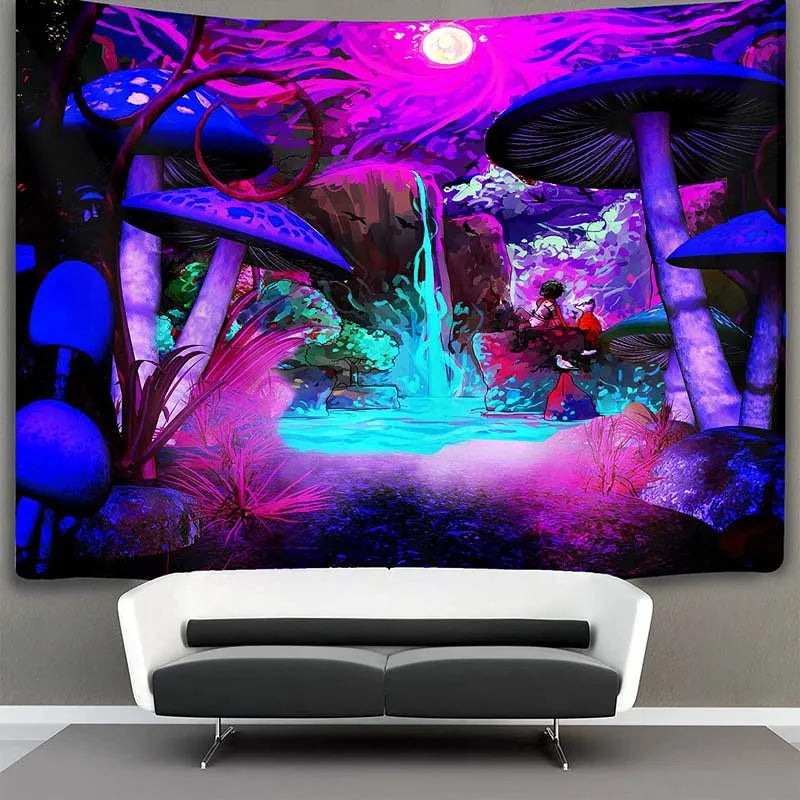 Axyaa Psychedelic Skull Eye Laser Tapestry Wall Hanging – Luminous Home Decor