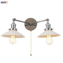 Axyaa 2-Light LED Wall Sconce with Pull Chain Switch for Coffee Bar, Bedroom, Bathroom