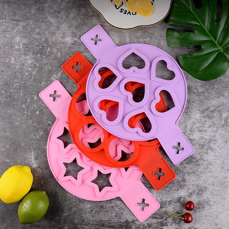 Axyaa Silicone Egg Frying Mold Nonstick Pancake Maker Kitchen Tool