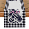 Axyaa Zebra Print Table Runner: Stylish Dining Decor for Indoor & Outdoor Tables
