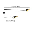 Axyaa Modern Duck Bill Swing Arm Wall Lamp Black Iron Finish