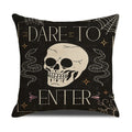 Axyaa Halloween Horror Linen Pillowcase 45x45 - Holiday Cushion Cover for Sofa