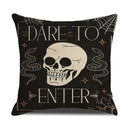 Axyaa Halloween Horror Linen Pillowcase 45x45 - Holiday Cushion Cover for Sofa