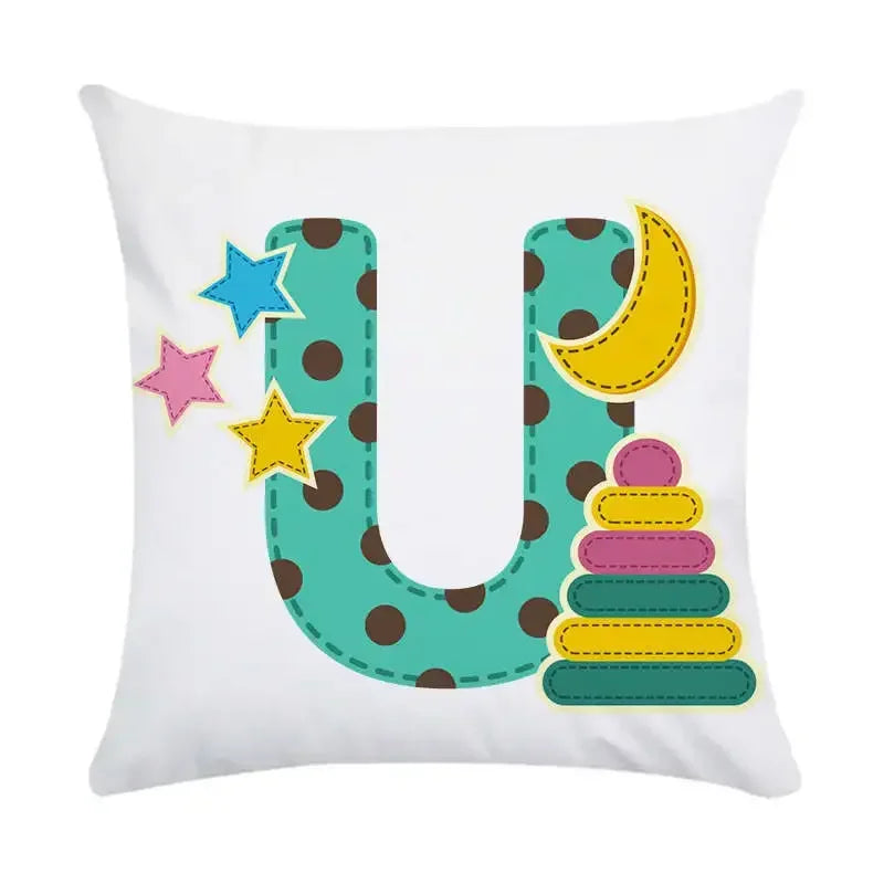 Axyaa Animal Letter Printed Decorative Polyester Pillow Cover for Home, Car, Sofa